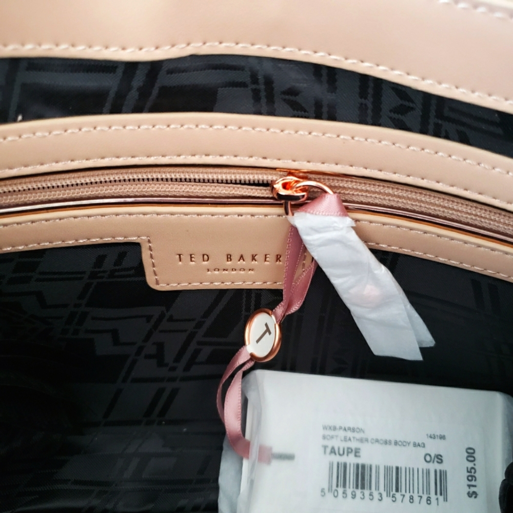 TED BAKER Parson Clutch Soft Leather Crossbody Handbag - Picture 10 of 15